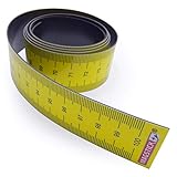  Cinta métrica magnética de 1 metro, banda magnética flexible, regla magnética, herramienta de etiquetado, flexible, tamaño de la cinta 100 cm, color amarillo 1000 x 30 mm