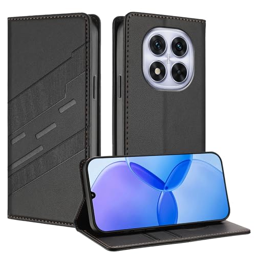 Cover Custodia Folio per Xiaomi Redmi Note 14 Pro 4G Premium Flip Antiurto Wallet Case con Supporto & Porta Carta. nero pelle