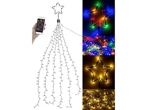 Weihnachtsschmuck: Christbaum-Überwurf-Lichterkette, 240 RGBW-LEDs, Bluetooth & App, IP44 (Lichterkette mit Appsteuerung)