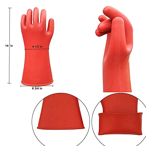 Gotosee 12Kv Electrical Insulated Lineman Rubber Gloves Electrician High Voltage Hand Shape Waterproof Safety Protective Work Gloves Insulating For Man Woman #TOP5