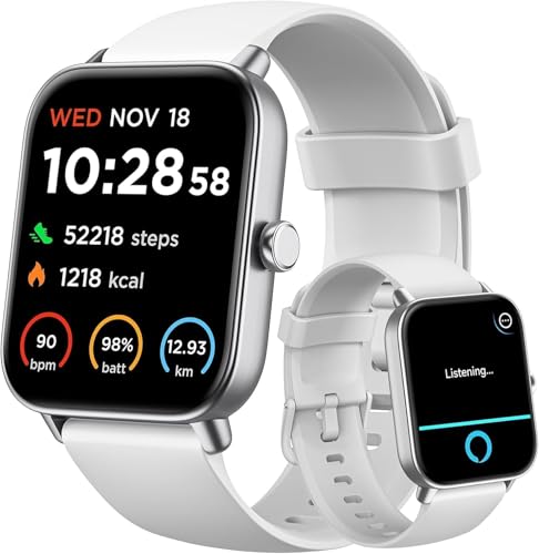 Image of Gydom Smart Watches for Women Men [Alexa Built-in, 1.8 inch] Smartwatch with Heart Rate /SpO2 /Sleep /Stress, 101+ Sports Modes, IP68 Waterproof, Pedometer Fitness Tracker for iOS Android Phones, White