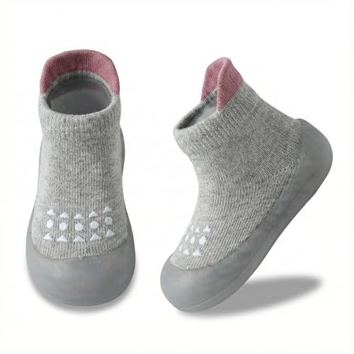 Image of AniKigu Baby Sock Shoes Toddler Walking Shoes Infant Non-Slip Slippers with Soft Rubber Sole Baby Boys Girls Sneakers