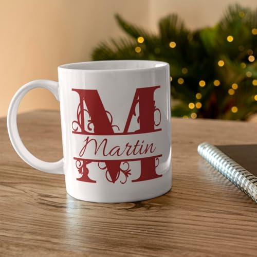 Personalised Mug with Name & Initial – Custom Printed Initial Ceramic Coffee Cup – Perfect for Valentine,Tea, Birthday, Wedding, Mother's Day and Xmas Gift – Stylish Mug for Men, Women Mugs – 11oz - Image 4