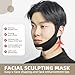 V-Line Lifting Mask - Double Chin Reducer and Face Shaper with High-Elastic Fit, Reusable Chin Strap and Depuffing Tape for Skin Tightening, Sagging Skin Relief and Slimming for Men and Women