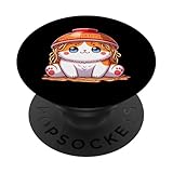 Ramen Noodles Katzenbesitzer Japanisch Kawaii Anime Katzen Liebhaber PopSockets Klebender PopGrip