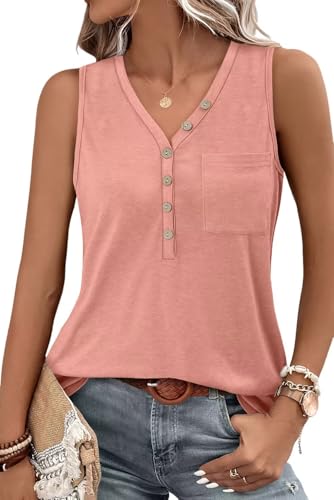 KISSMODA Womens Boho Tops for Summer Sleeveless Tanks Loose Fit Casual Blouse Daily Shirts for Leggings (S-3XL)