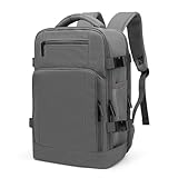 ZHXX Mochila Viaje,Mochila 40x30x20,como Maleta Cabina para Ryanair|Vueling|Wizz Air. Incluye Compartimento para portátil de 14' y Bolsillo de Seguridad.Gris