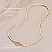 NUZON 14K Gold Sailor Lock Herringbone Choker Necklace for Women Trendy Smooth Cuban Link Necklace Thick Flat Snake Chain Necklace Layering Jewelry 16’’