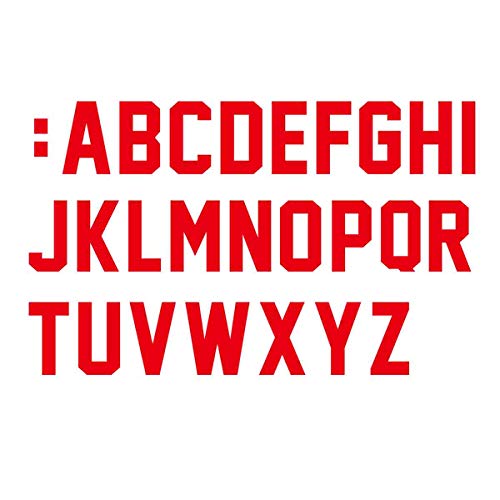 Fanbay 78 Pieces 2 Inch Iron On Letters A to Z Heat Transfer Letters Paper for Sport Jersyes T Shirts Team Name(Red)