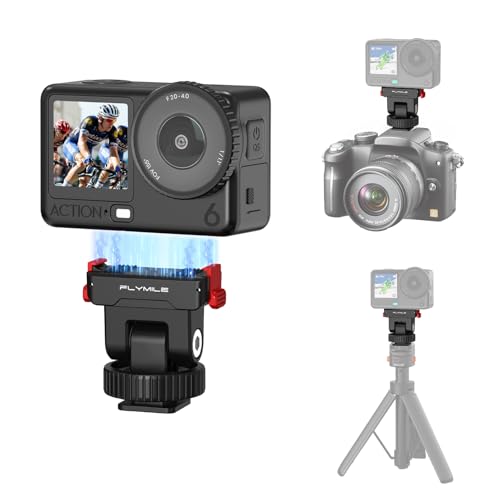 Image of BRDRC Cold Shoe Adapter for DJI Osmo Nano/Action 6, Magnetic Quick Release Cold Shoe Mount, 180° Tilt Adjustable with 1/4 Inch Screw Hole for DSLR, Tripod Selfie Sticks & More Camera Accessories