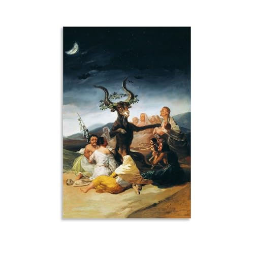 Impression sur toile Francisco Goya Sorcières du Sabbat reproduction tableau musee