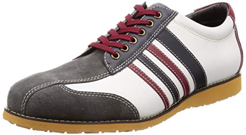 [マリオヴァレンティーノ] レザースニーカー 本革 歩きやすい 大人スニーカー メンズ ホワイトグレー 26 cm 3E