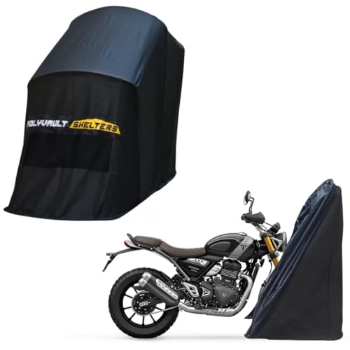 Image of Polyvault Mini for Triumph | Durable Design | Foldable Motorcycle Cover for Triumph Speed /Scrambler 400 | All Weather Protection | Protect Bike Against Dust, Dirt, Rats, UV Rays