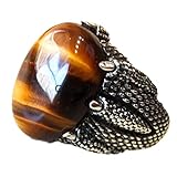 Solid Dragon Snake Mouth Tiger Eye Ring, Outstanding Ring, Expensive Ring, Motivational Ring, Statement Signet Ring, Ultimate Ring, Metaphysical Gift for Him (tiger-eye)
