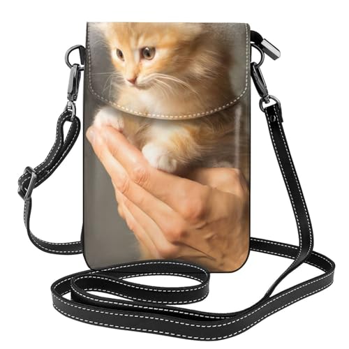 Sac à bandoulière chaton mignon en matière douce et petite pochette monnaie