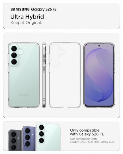 Image of Spigen Ultra Hybrid Case for Samsung Galaxy S26 FE, Crystal Clear