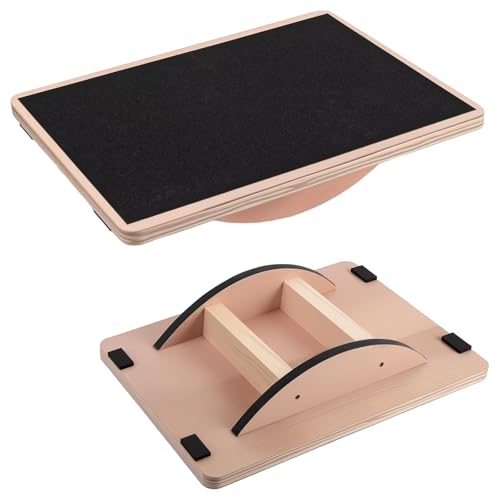 Tavola di Equilibrio in Legno, dellyy Balance Board Professionale in Legno, Tavola di Bilanciamento per Sotto la Scrivania, Trainer per la Stabilità Dell'Equilibrio