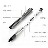 One Pen Nine Functions,9 in 1 Multitool Pen with LED Light,Cool Gadgets for Father’s Day,Birthday,and Christmas Stocking Stuffers (Blue) - Image 5