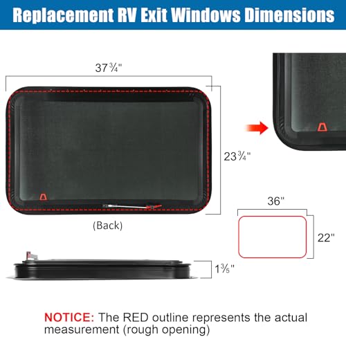 Image of RV Exit Window, Tinted with Net Screen and Trim Ring