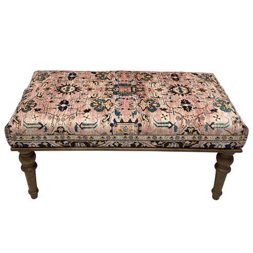 Bedroom Bench for End Of Bed, Large Ottoman Foot Rest, Living Room Ottomans, Boho Farmhouse Ottoman Bench, Entryway Foot stool, Upholstered Storage Ottoman (18x18x36″, Era-24)