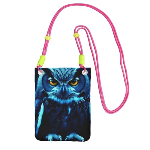 Pochette de voyage chouette bleue et petit sac à main fuchsia femme