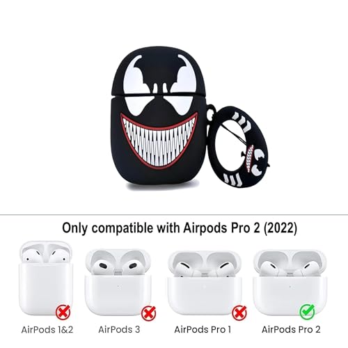 Image of YODI Case Cover for Airpods Pro|Pro 2|Airpods Pro 3|Airpods 4 Pouch, Silicone Cases with Cleaner Kit 360 Drop Protection,Shock-Resistant ((Ve-nom), Airpods Pro /Pro 2)