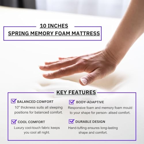 Divan Beds Deals | Grey Linen Look Divan King Size Bed With 20” Cube Headboard | King Size Bed With Mattress Included Spring Memory Foam Mattress | Divan Bed With 2 Storage Drawers - 8