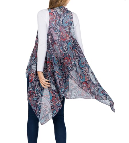 Image of Scarfand's Women's Sheer Open Front Lightweight Sleeveless Long Duster Cardigan Vest