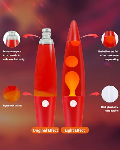 Image of Vanful 16 Inch Liquid Motion Lamp for Adults and Kids, Large Red Magma Motion Lamp with Orange Wax for Boys Girls Room Party Decor, Big Night Light Lamp 16 inch Suitable for Placing in Bedroom