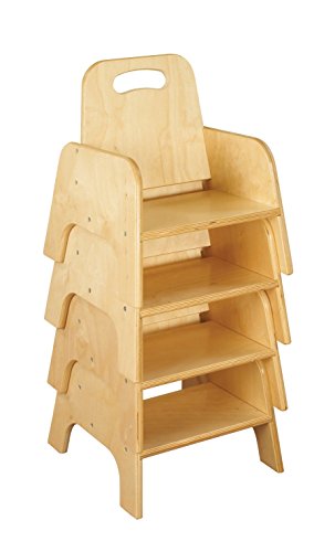 Bird in Hand 1320386 Stacking Toddler Chair, Seat Height 9", Natural Wood Tone