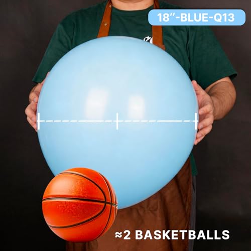Image of PartyWoo Baby Blue Balloons 20pcs 18 Inch Light Pastel Sky Aqua Blue Balloons for Graduation Baby Shower Gender Reveal Weddings Easter Birthday Bachelorette Anniversary Party Decorations Blue-Q13