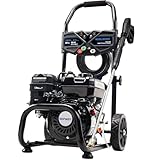 Ezasin 3500 PSI Gas Pressure Washer, 2.3 GPM – Heavy Duty High Power with 209CC 7HP Engine, 25Ft Pressure Hose, Axial Aluminum Pump, Soap Tank, 4 Quick Connect Nozzles (Black)
