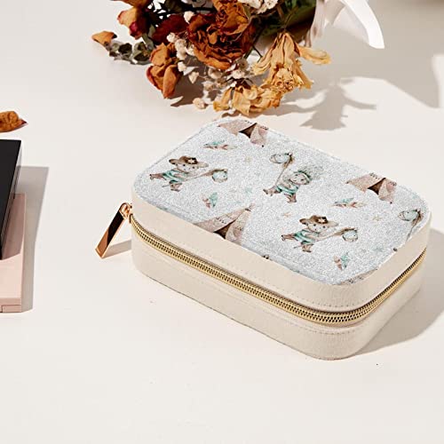 Boîte à bijoux de voyage compacte avec compartiments bagues et colliers pour filles - 8
