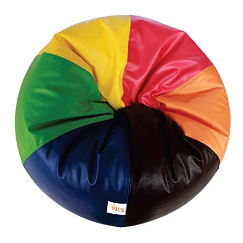Image of Sattva Classic Bean Bag Cover Without Beans XXL Size - Orange,Neon Green and Royal Blue