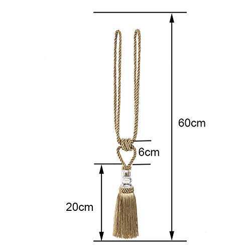 image for Fenghuangwu 2Pcs Tassel Curtain Tiebacks Handmade, Elegant Crystal Cur