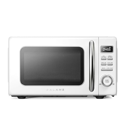 Image of Galanz GLCMKZ07WER07 with Auto Cook & Reheat, Defrost, Quick Start Functions, Easy Clean with Glass Turntable, Pull Handle, White