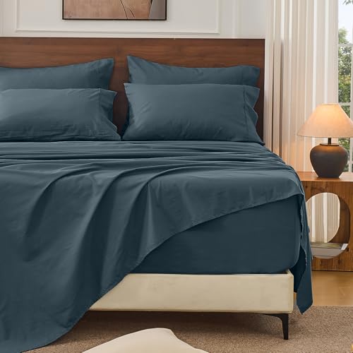Image of Bedlifes 100% French Linen Queen Bedding Set - 18-24 inch Extra Deep, 4-Piece | Soft & Durable, Breathable & Cooling, Flax Linen Sheet, OEKO-TEX Certified, Moisture Wicking, Easy Care, Machine Washable