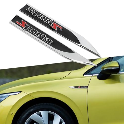 Emblemas de metal 3D deportivos con acabado cromado para tuning exterior de coches y SUV
