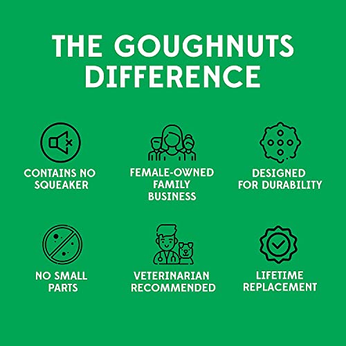 Goughnuts - Hunde-Kauspielzeug, praktisch unzerstörbar - Das Hundespielzeug für Power-Kauer hält selbst hartnäckigen Hunden Stand - Robuster Kautschukring für große Rassen 27-55 kg - Schwarz 15 cm
