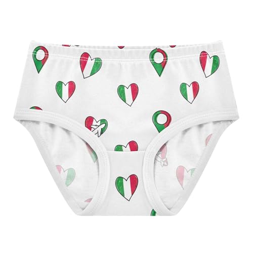 Heart Italian Flag Panties for Girl Toddler Girls Underwear Cotton Designer Underpants Briefs 2t