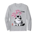 Chat japonais Munchkin – Sakura Art Cherry Blossom Manche Longue