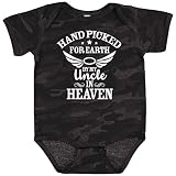 inktastic Handpicked for Earth By My Uncle in Heaven with Angel Wings Baby Bodysuit Newborn Storm Ca