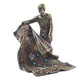 vianmo Bronzeskulptur Bronzefigur Arabischer Teppichverkäufer Teppichhändler Bunt