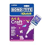 Bondtite Quick Art & Craft Glue | High-Viscosity, Non-Drip Adhesive | Clear Finish, Repositionable Glue for DIY Craft Projects, Home & School Use, 10g
