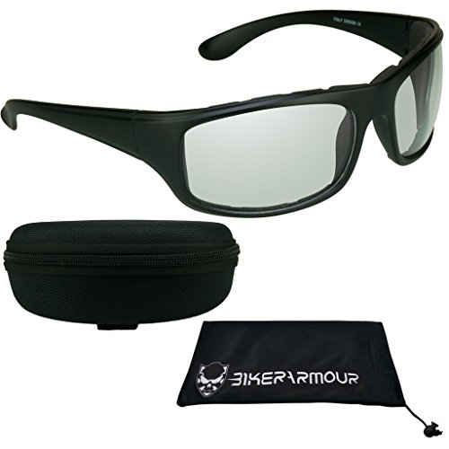 Bikershades Transitional Motorcycle Riding Glasses Mens Safety Photochromic Lenses
