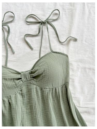 Image of SOLY HUX Women's Summer Cami Sun Dress A Line Tie Shoulder Y2k Cute Casual Short Mini Beach Babydoll Dresses