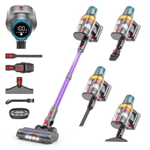 aonus A9MAX Ddraadloze Stofzuiger, 58Kpa/600W Krachtige Draadloze Bezemstofzuiger, Geüpgrade Dubbel...