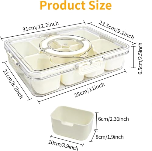 Image of HAMSA Multipurpose Spice Jars For Kitchen, Masala Box Container For Kitchen, Small Spices Box Rack, Seasonings Jar - Acrylic (8 Compartment Fridge Storage Boxes)