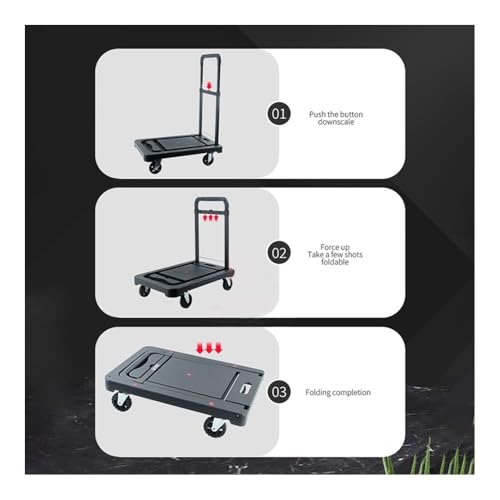 Carretilla plegable de mano con plataforma y ruedas miniatura 5