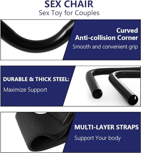 Generic Position Enhancer Chair Weightless Bouncing Mount Stools Furniture Love Novelty Toy with Portable for Couples Adult Game for Women A295, Black - Thumbnail 3